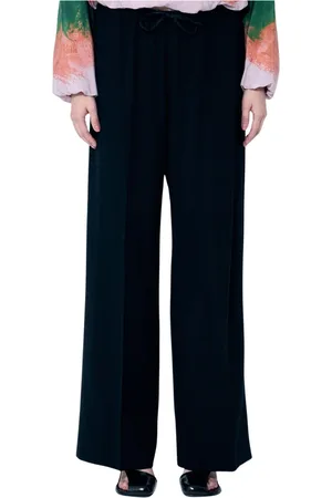 DRIES VAN NOTEN Femme, Pantalons, Noir, Taille: 38 FR Pantalon à Cordon Coulissant en Crêpe de Laine
