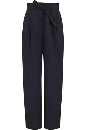 Emporio Armani Femme, Pantalons, Bleu, Taille: 42 FR Pantalon Bleu Taille Haute