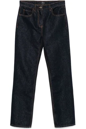 Etro Femme, Jeans, Bleu, Taille: W28 Pantalon en Denim Bleu avec Détails Lurex