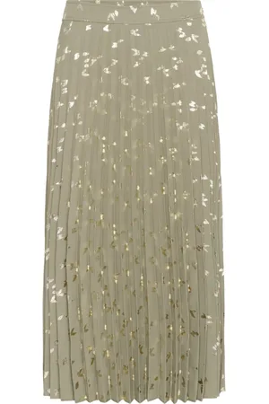 Part Two Femme, Robes, Vert, Taille: 48 FR Jupe plissée imprimé Vetiver Foil