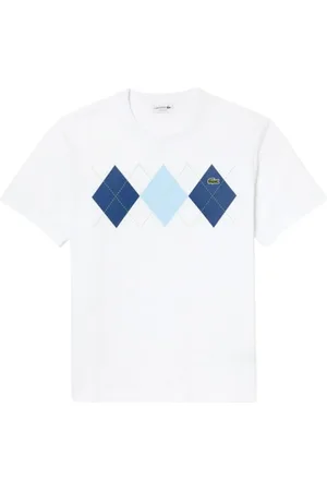 Lacoste Homme, Tops, Blanc, Taille: L T-shirt de sport élégant en jersey avec motif losanges