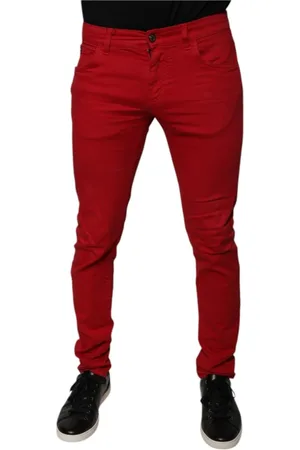Dolce & Gabbana Homme, Jeans, Rouge, Taille: M Jean Skinny Couronne Rouge