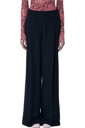 DRIES VAN NOTEN Femme, Pantalons, Noir, Taille: 40 FR Pantalon Taille Mi-Haute avec Finition Stretch