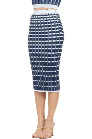 Elisabetta Franchi Femme, Jupes, Bleu, Taille: 40 FR Jupe Midi à Volants