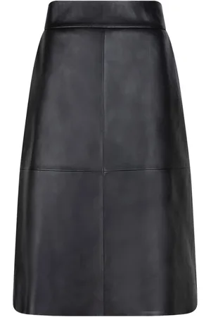 Dante 6 Femme, Jupes, Noir, Taille: 38 FR Jupe Midi en Cuir Noir