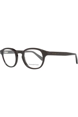 Ermenegildo Zegna Homme, Accessoires, Brun, Taille: ONE Size Montures optiques marron en plastique avec charnières à ressort