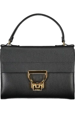 Coccinelle Femme, Sacs, Noir, Taille: ONE Size Sac à main en cuir noir avec fermoir twist