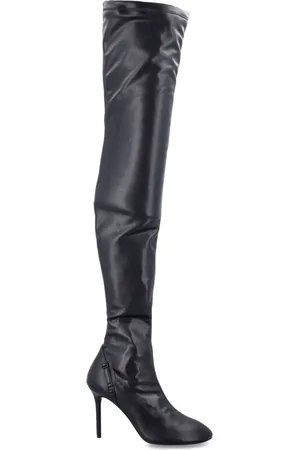 Courrèges Femme, Chaussures, Noir, Taille: 37 EU Bottes Cuissardes Obliques Stretch