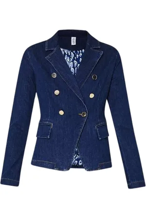 Liu Jo Femme, Vestes, Bleu, Taille: 40 FR Blazer en denim croisé