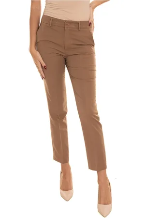 Liu Jo Femme, Pantalons, Brun, Taille: 42 FR Pantalon Chino Coupe Droite avec Poches