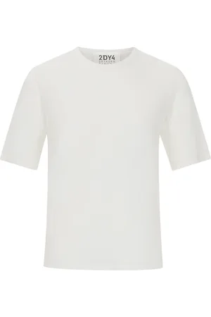 Drykorn Homme, Tops, Blanc, Taille: M Pull Structuré en Maille Fine à Manches Courtes