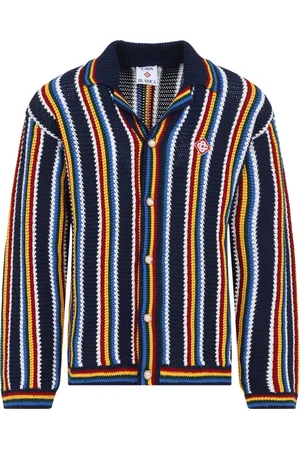 Casablanca Homme, Pulls, Multicolore, Taille: M Cardigan Crochet Rayé