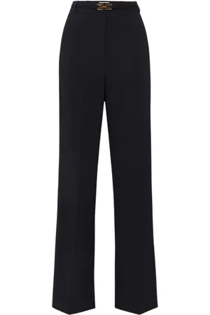 Elisabetta Franchi Femme, Pantalons, Noir, Taille: 42 FR Pantalon Cropped Large