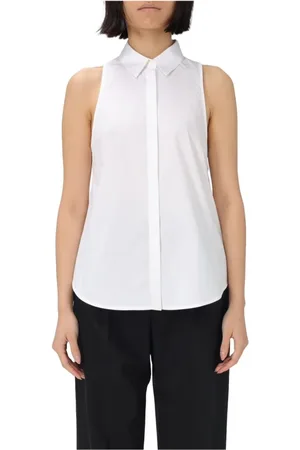Dondup Femme, Blouses et Chemises, Blanc, Taille: 40 FR Chemisier sans manches en coton