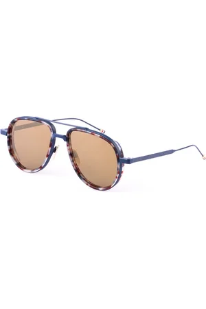 Thom Browne Homme, Accessoires, Bleu, Taille: ONE Size Lunettes de soleil Aviateur