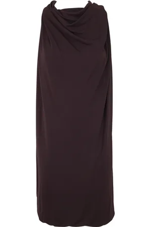 Lanvin Femme, Robes, Brun, Taille: 38 FR Robe Écharpe Genoux Dos Torsadé