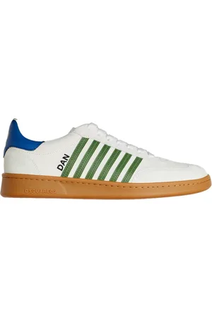 Dsquared2 Homme, Chaussures, Blanc, Taille: 40 EU Baskets Basse avec Bande Contrastée
