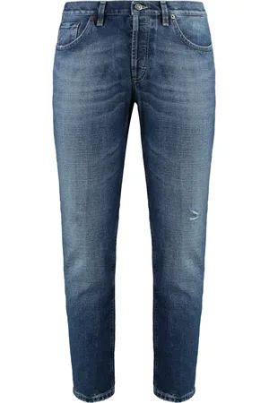 Dondup Homme, Jeans, Bleu, Taille: W36 Jean Droit à Coutures Contrastées