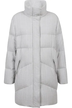 ELEVENTY Femme, Vestes, Gris, Taille: 38 FR Doudoune avec Détails Lurex