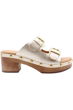 DWRS Femme, Chaussures, Jaune, Taille: 39 EU Mules à Talons Sabots en Bois