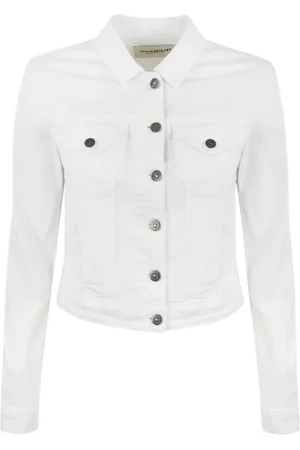 Dondup Femme, Vestes, Blanc, Taille: 40 FR Veste en Denim