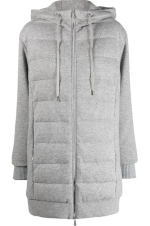 ELEVENTY Femme, Manteaux, Gris, Taille: 42 FR Manteau Bouffant en Laine et Cachemire