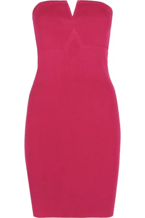 FEDERICA TOSI Femme, Robes, Rose, Taille: 36 FR Robe côtelée épaules dénudées