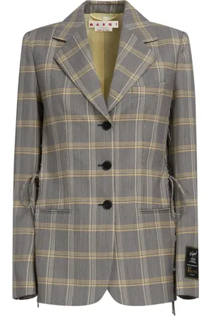 Marni Femme, Vestes, Multicolore, Taille: 34 FR Veste en laine technique à carreaux