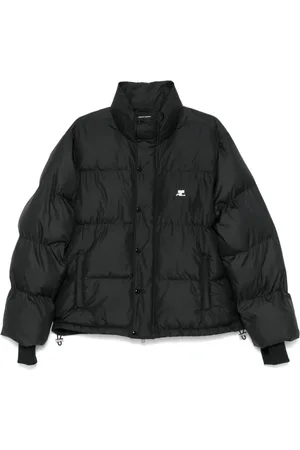 Courrèges Homme, Vestes, Noir, Taille: M Veste Rembourrée Noire Effet Mat