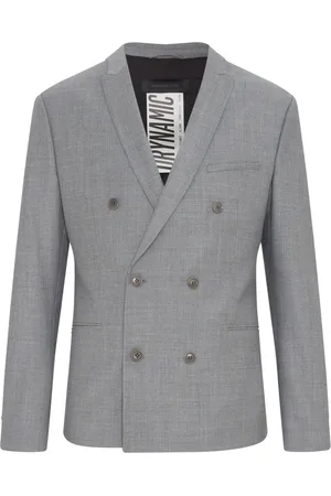 Drykorn Homme, Vestes, Gris, Taille: XL Blazer Gris Stretch en Laine Mélangée