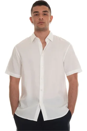 Emporio Armani Homme, Chemises, Blanc, Taille: L Chemise Décontractée à Imprimé Chevron