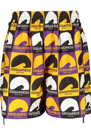 Dsquared2 Homme, Shorts, Multicolore, Taille: M Short Bermuda Logo en Maille avec Ceinture Élastique