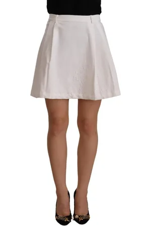 ERMANNO SCERVINO Femme, Jupes, Blanc, Taille: 36 FR Mini-jupe trapèze en coton