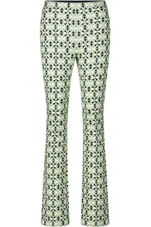 Marc Cain Femme, Pantalons, Vert, Taille: 42 FR Pantalon à Enfiler à Motifs