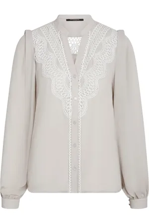 Bruuns Bazaar Femme, Blouses et Chemises, Gris, Taille: 38 FR Chemise Élégante à Col V