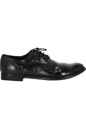 Officine creative Homme, Chaussures, Noir, Taille: 41 1/2 EU Chaussures plates noires Derby Arc