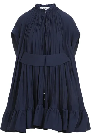 Lanvin Femme, Robes, Bleu, Taille: 36 FR Mini-robe bleue à volants
