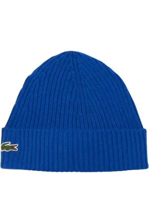 Lacoste Homme, Accessoires, Bleu, Taille: ONE Size Bonnet d`hiver en maille côtelée