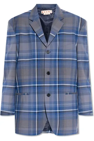 Marni Femme, Vestes, Bleu, Taille: 36 FR Blazer à motif écossais