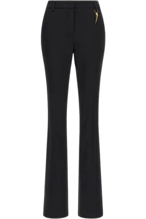 Roberto Cavalli Femme, Pantalons, Noir, Taille: 38 FR Pantalon Noir avec Détail Fang Femme