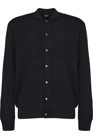 FEDELI Homme, Pulls, Noir, Taille: L Pull Polo en Tricot
