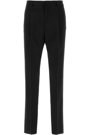 Lanvin Homme, Pantalons, Noir, Taille: M Élégant Pantalon Noir en Laine