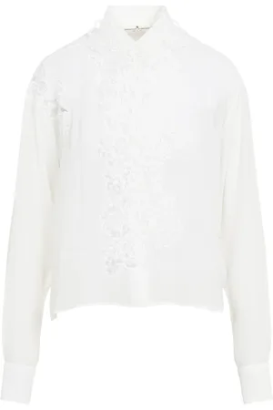ERMANNO SCERVINO Femme, Blouses et Chemises, Blanc, Taille: 38 FR Chemise en Soie Blanche