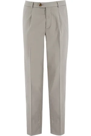Brunello Cucinelli Homme, Pantalons, Gris, Taille: M Pantalon Tailleur avec Pinces à la Taille