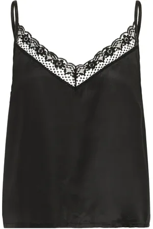Part Two Femme, Tops, Noir, Taille: 46 FR Haut en Dentelle Noire Style Élégant