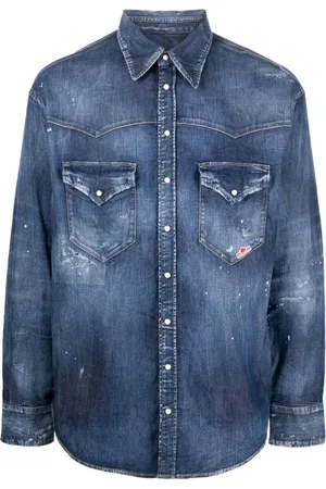 Dsquared2 Homme, Chemises, Bleu, Taille: L Chemise en denim avec poches poitrine