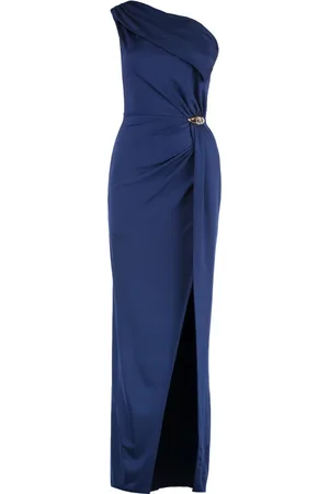 Elisabetta Franchi Femme, Robes, Bleu, Taille: 40 FR Robe asymétrique en jersey avec fente sur le devant