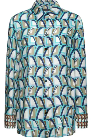 Elena Miro Femme, Blouses et Chemises, Bleu, Taille: 46 FR Chemisier Élégant