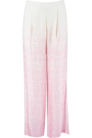 ERMANNO SCERVINO Femme, Pantalons, Rose, Taille: 34 FR Pantalon en viscose à jambe droite
