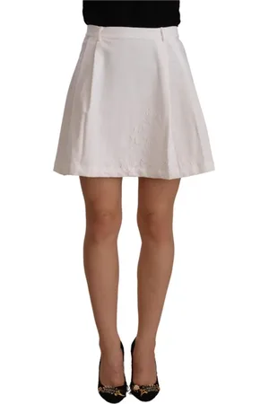 ERMANNO SCERVINO Femme, Jupes, Blanc, Taille: 36 FR Mini-jupe trapèze chic taille haute